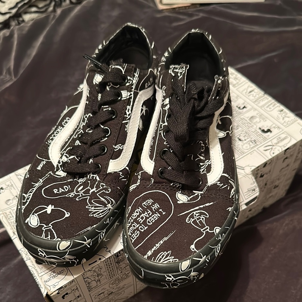 Vans Black and White Peanuts Sneakers